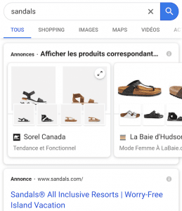 google shopping showcase