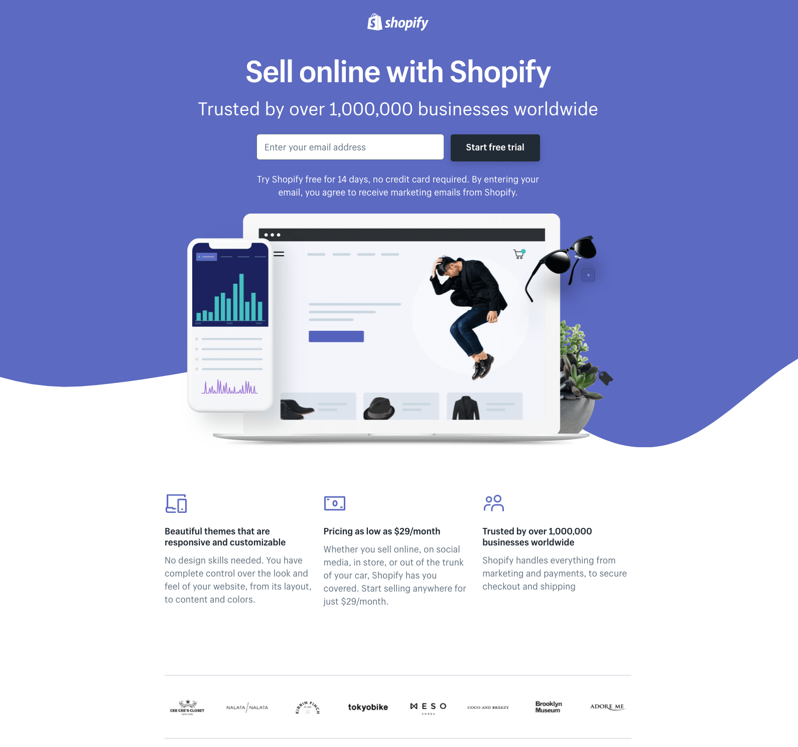 landing page shopify