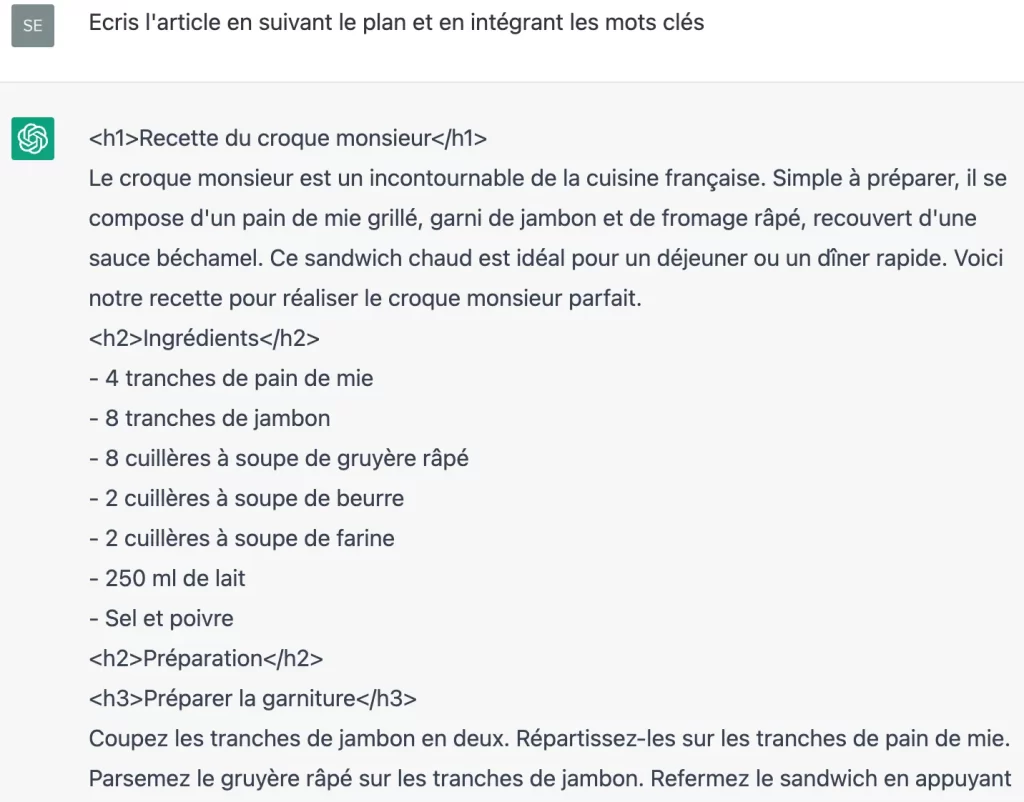 Rédaction de contenus optimisés par l'intelligence artificielle ChatGPT