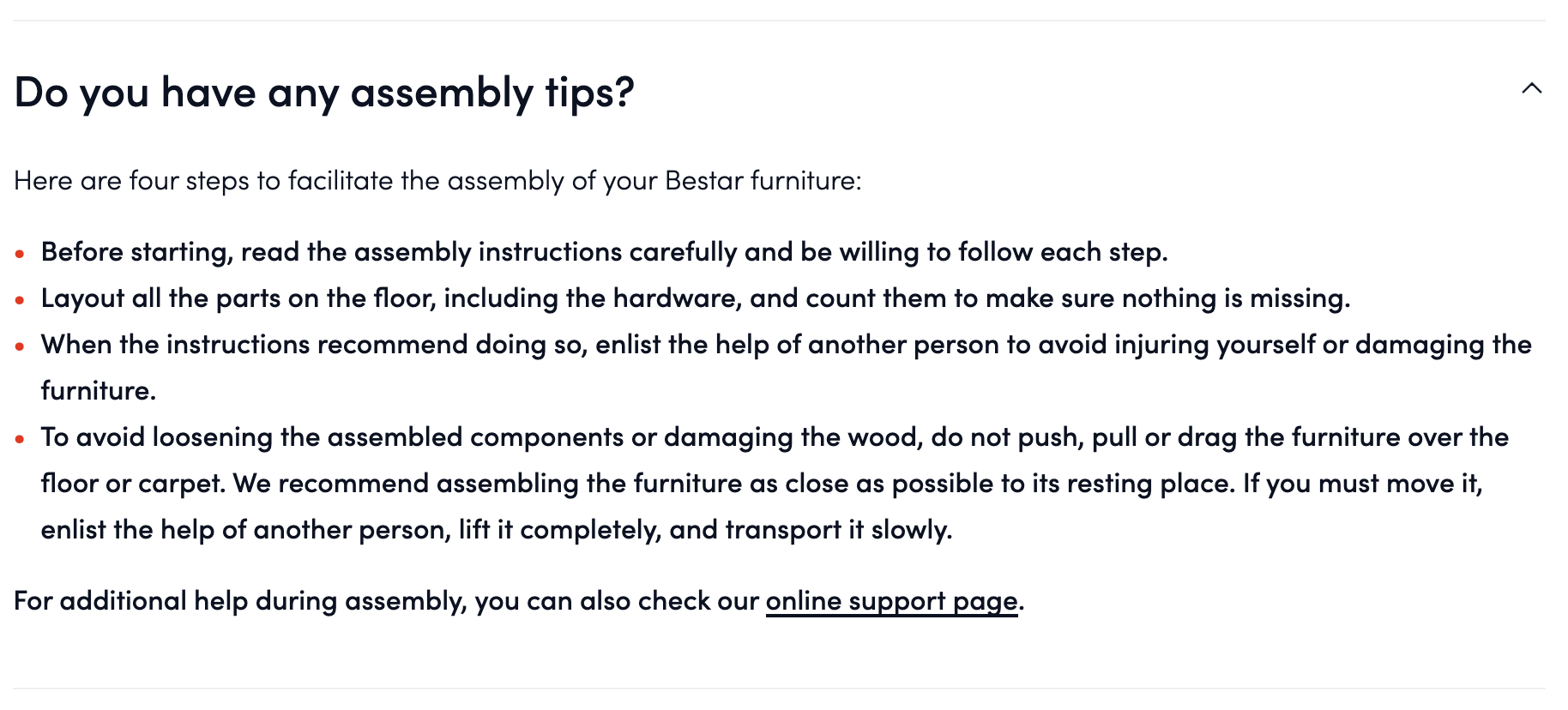 FAQ assemblage du site Bush