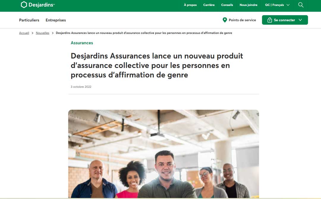 Campagne Affirmation de Genre pour Desjardins Assurances