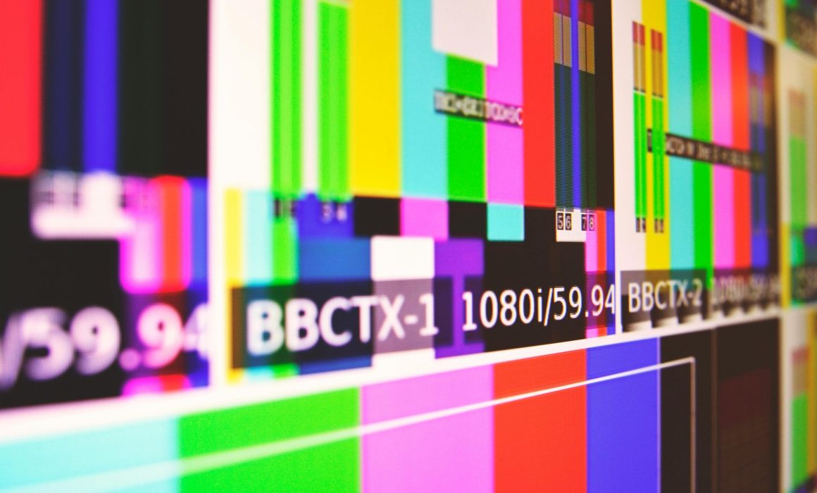 Flat Screen Monitor Showing Color Bars