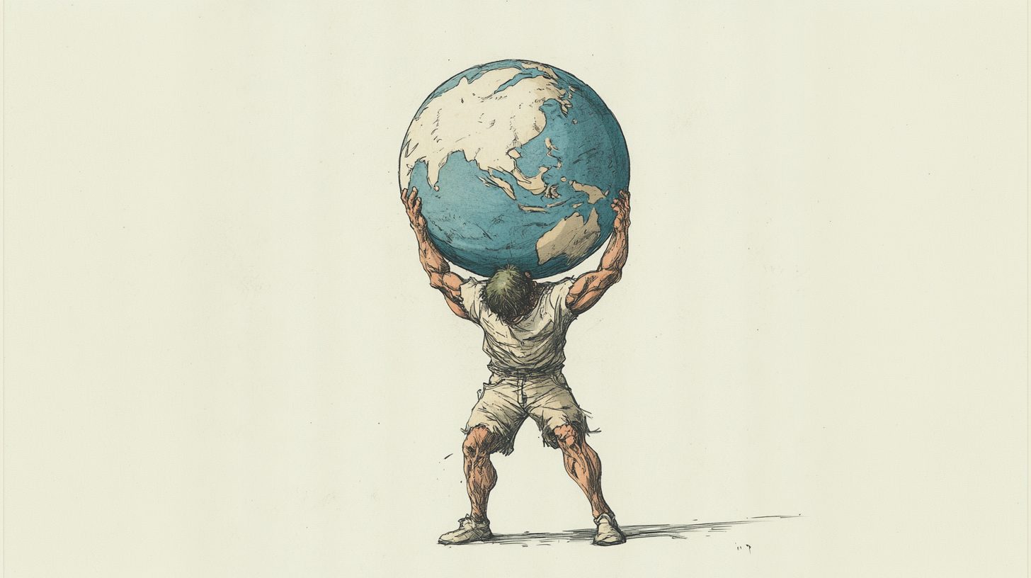 Atlas portant la terre